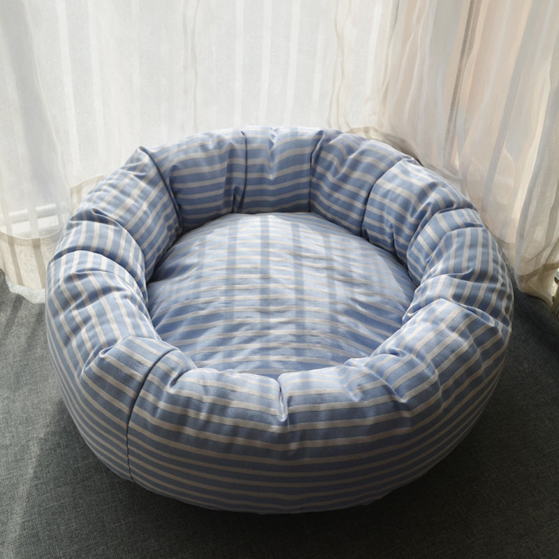 Panier pour chat chaud et douillet, motif vichy, déhoussable et lavable