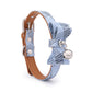 Collier pour chat à rayures diagonales avec grelot
