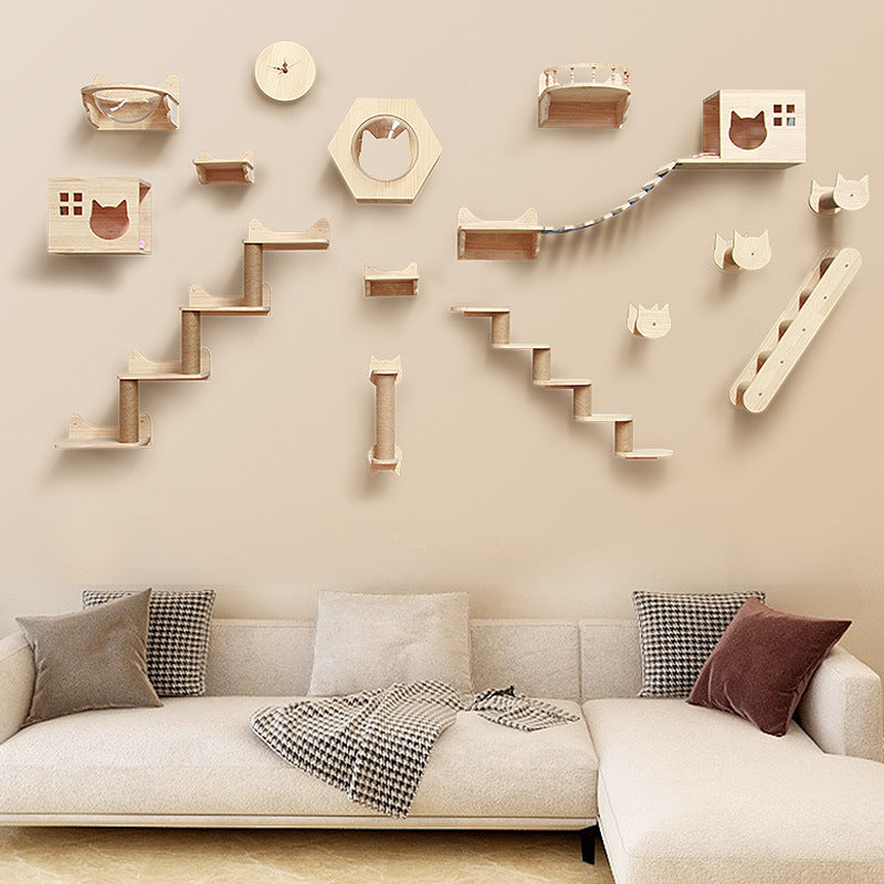 Mur d’Escalade Modulable pour Chat – Éléments en Bois à Composer