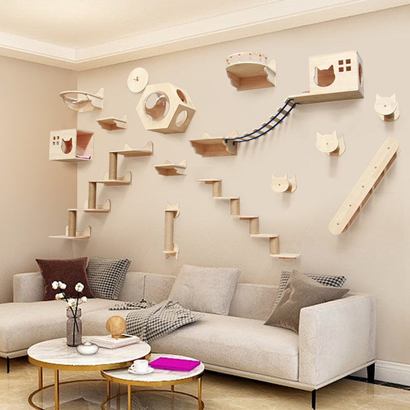 Mur d’Escalade Modulable pour Chat – Éléments en Bois à Composer