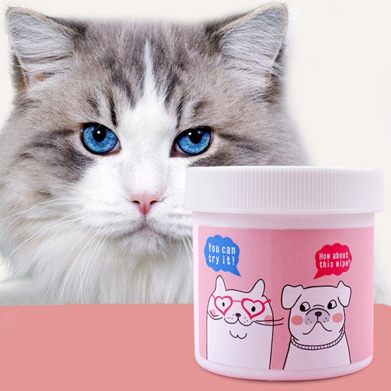 Kit hygiène féline : Brosse + Gants nettoyage à sec + Lingettes yeux