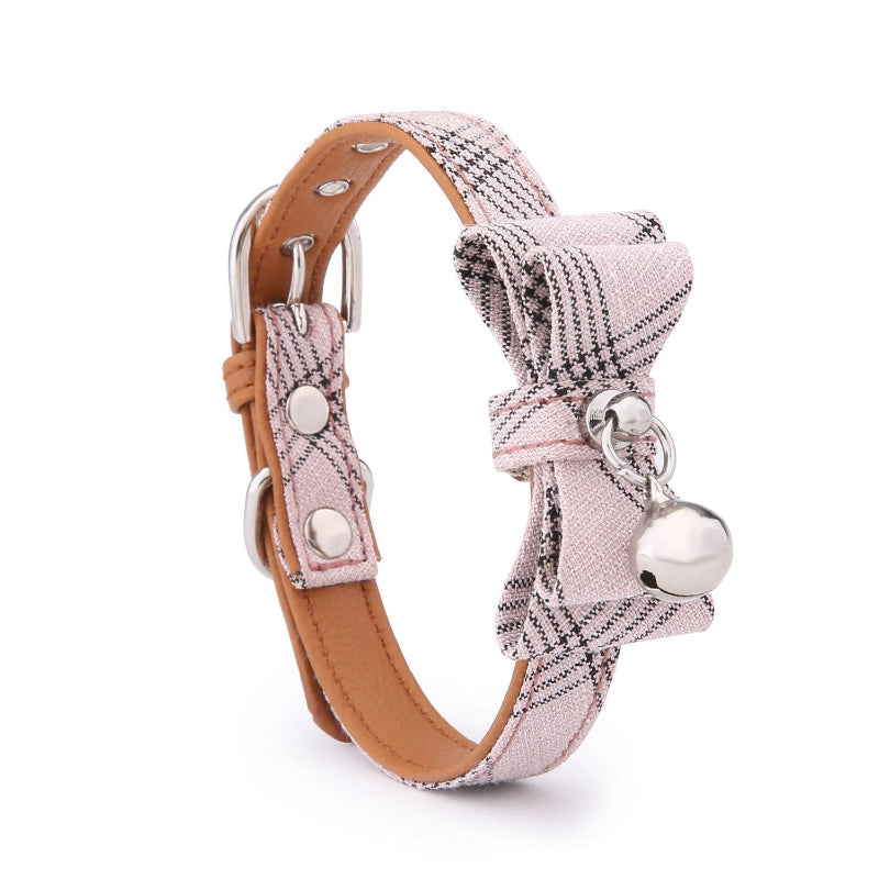 Collier pour chat motif tartan avec clochette