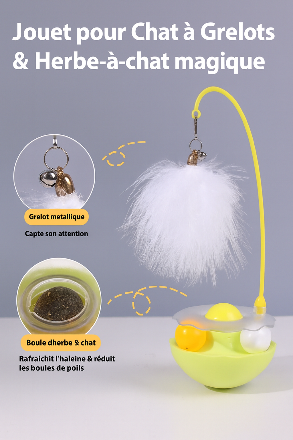 Jouet Interactif 3‑en‑1 pour Chat – Culbuto